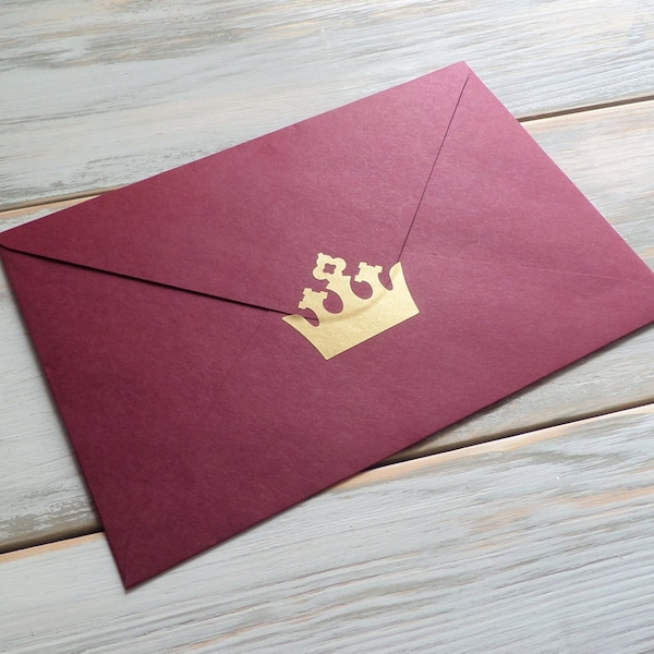 35 metallic gold crown stickers, decals, princess party decoration, invitation envelope seal, king removable wallpaper