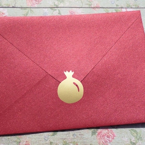 16+ granaatappelstickers, envelopzegel fruit, verwijderbaar behang, knutselspullen, 0,75-2,5 inch, vinyl