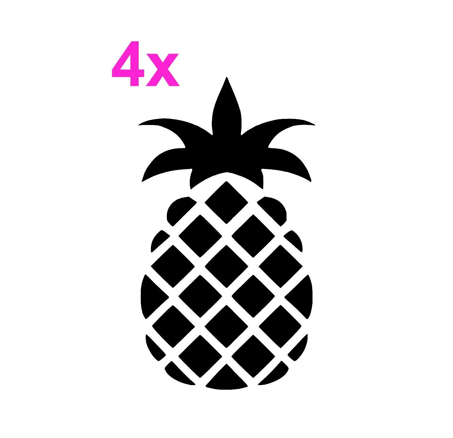 4 Pineapple Decals pineapple stickers car decals laptop Etsy