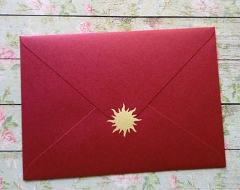 10+ solklistermärken, sunburst-kuvertsigill, pysselmaterial, 1,2–7,5 cm, vinyldekaler