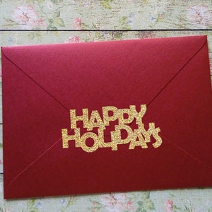 16 adesivi glitterati HAPPY HOLIDAYS, sigilli per buste di biglietti di Natale, materiale per bricolage 3 pollici (7,5 cm), non si sminuzza
