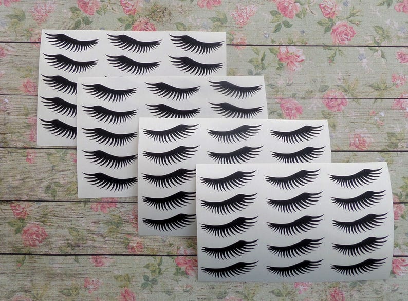 70 Eyelash stickers craft supply 35 pairs decals Etsy