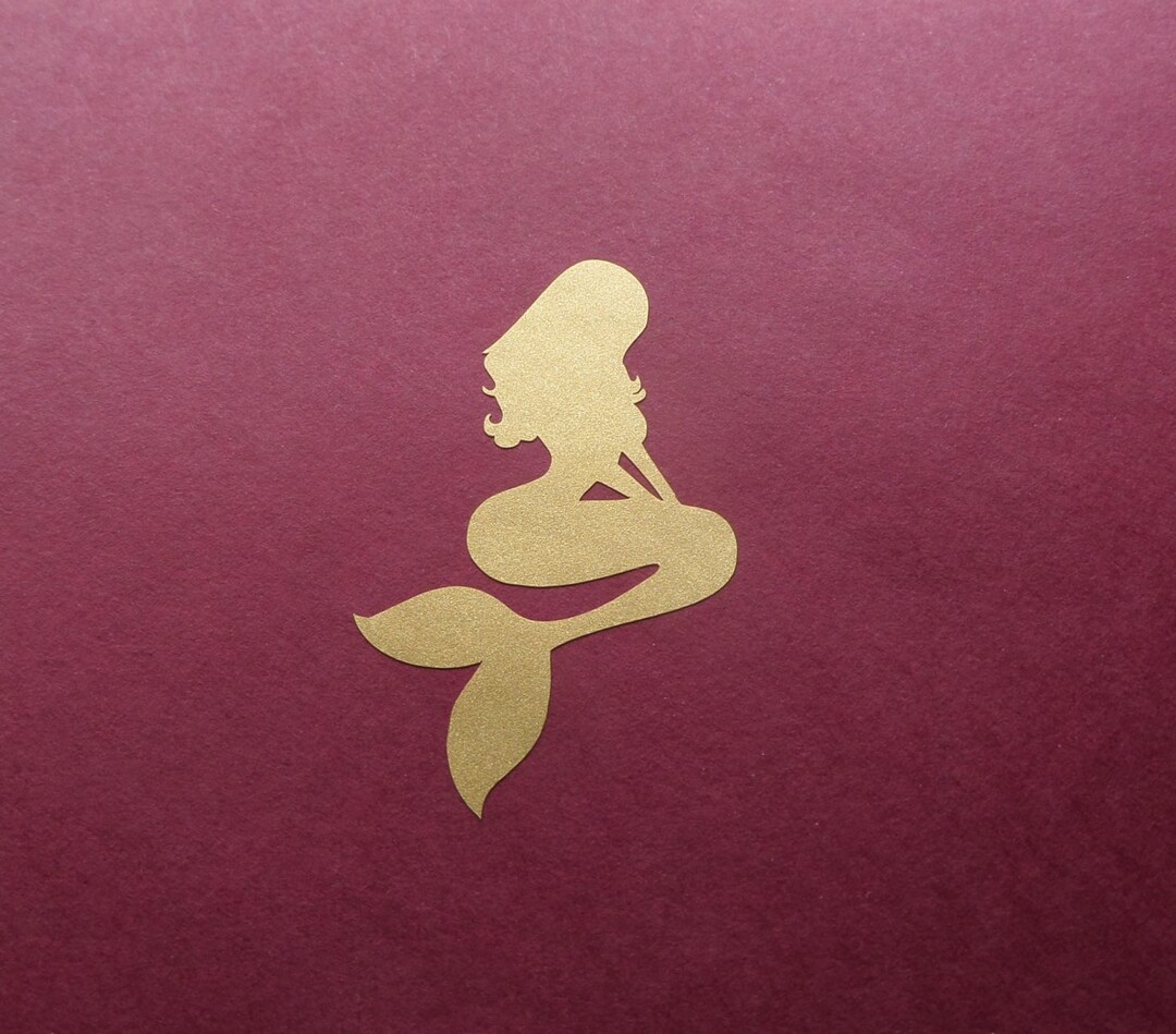 35 Vinyl Mermaid Stickers, Gold Mermaid Decals, Under the Sea Party
