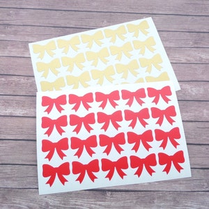 40 strikstickers, vinyl strikstickers, verwijderbaar behang, gouden strik envelopzegel, verjaardagsbedankje meisjes, striklabels, lint, trouwsticker