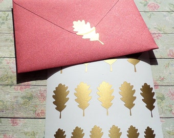 16+ Adesivi a forma di foglia di quercia, sigillo per inviti di nozze autunnali, materiale per lavori creativi, vinile, 0,5 - 2 pollici