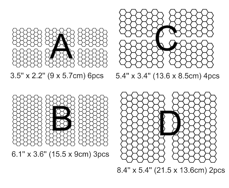Honeycomb Stickers, Hexagon Mesh, Craft Supply, Waterproof Vinyl Decals ...