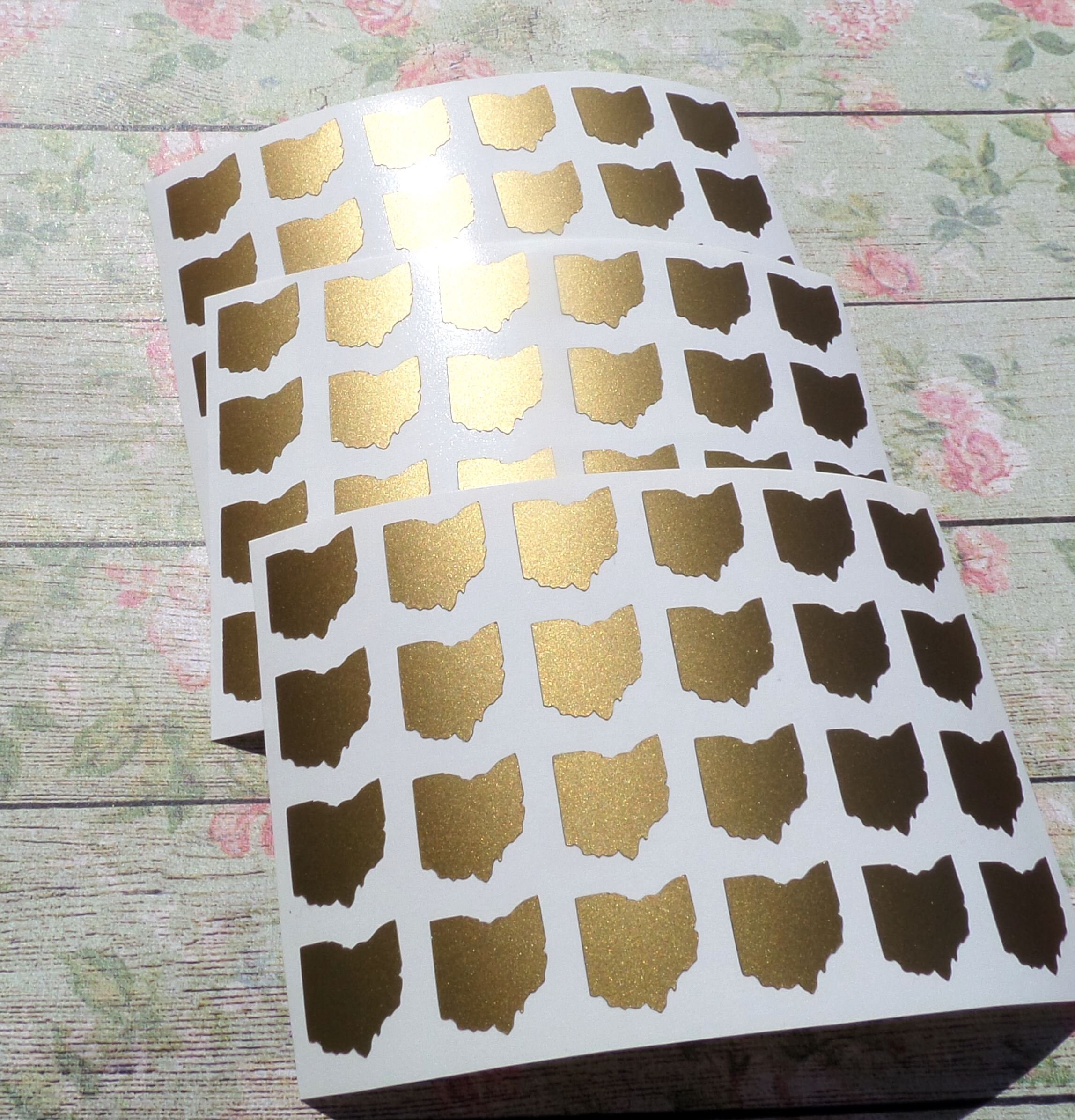20 Gold Heart Stickers, Wedding Envelope Seal, 0.5-2in 1.2-5cm, Vinyl Decal,  Engagement Invitation Decor, Craft Supply 