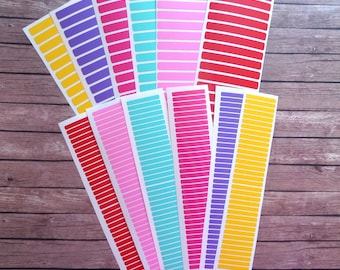 265/ 318 Rainbow stickers, Sprinkle decals, assorted  strips, for crafts, party decorations, color coding, organization