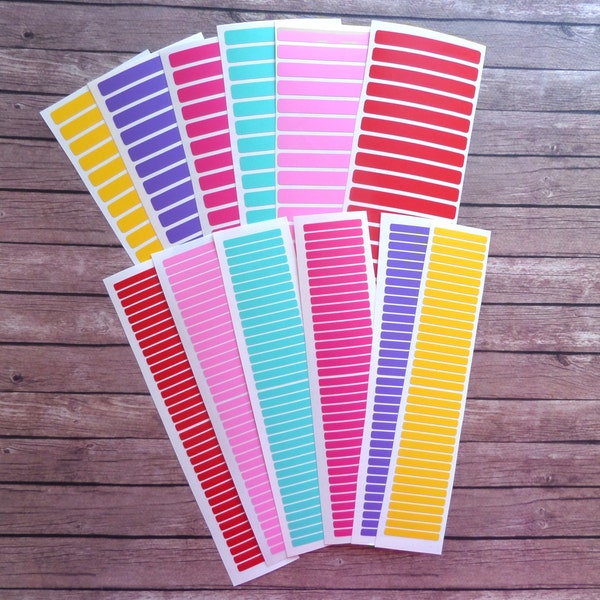 265/ 318 Rainbow stickers, Sprinkle decals, assorted  strips, for crafts, party decorations, color coding, organization