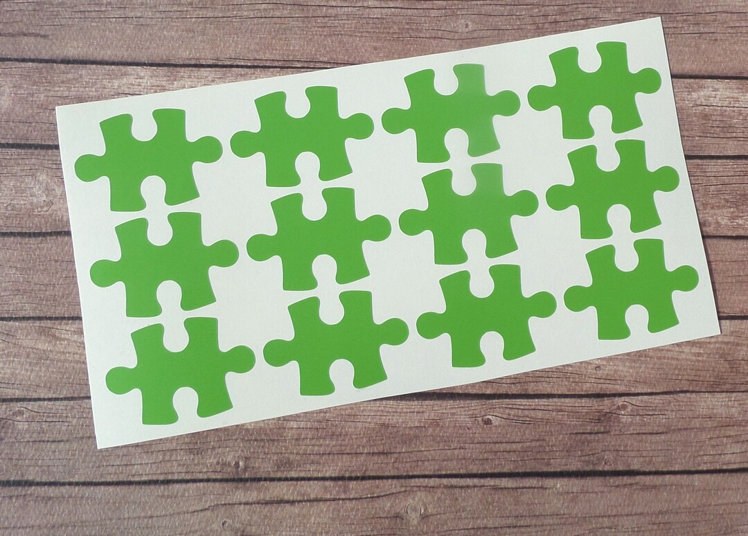 45 Puzzle Piece Stickers Autism Awarness Decals Game Etsy