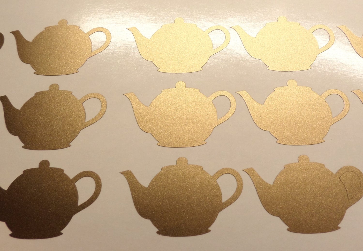 40 Metallic Gold Teapot Stickers Teapot Decals Tea Party Etsy