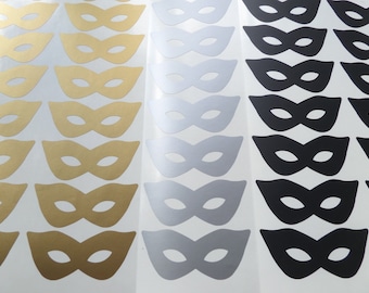 20 mask stickers,  masquerade party decorations, envelope seal, craft supply, 1.5-7in (3.8-17.5cm),  vinyl decals