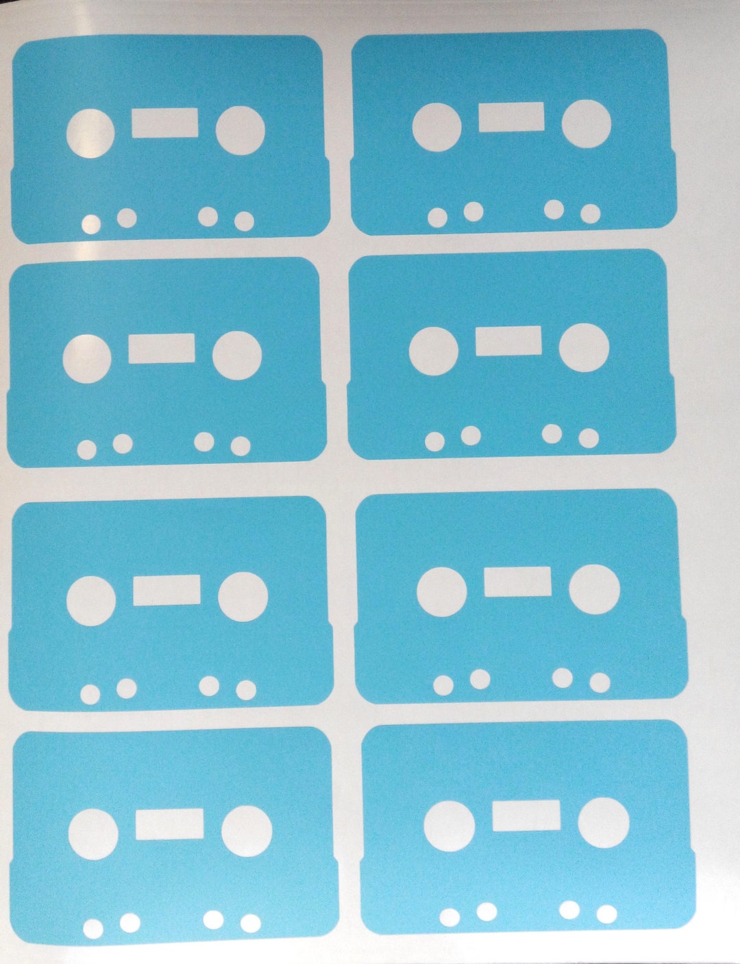 8 Vinyl Cassette Tape Stickers 80s Party Decoration Music Etsy