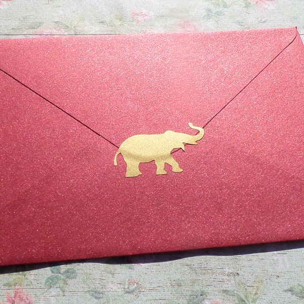 20+ Elephant stickers, envelope seal, craft supply, 1.5 - 2in, vinyl