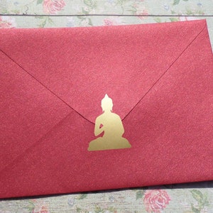 16+ Boeddha-stickers, envelopzegel, ambachtelijke levering, yoga, meditatie, 1-2,5 inch, vinyl