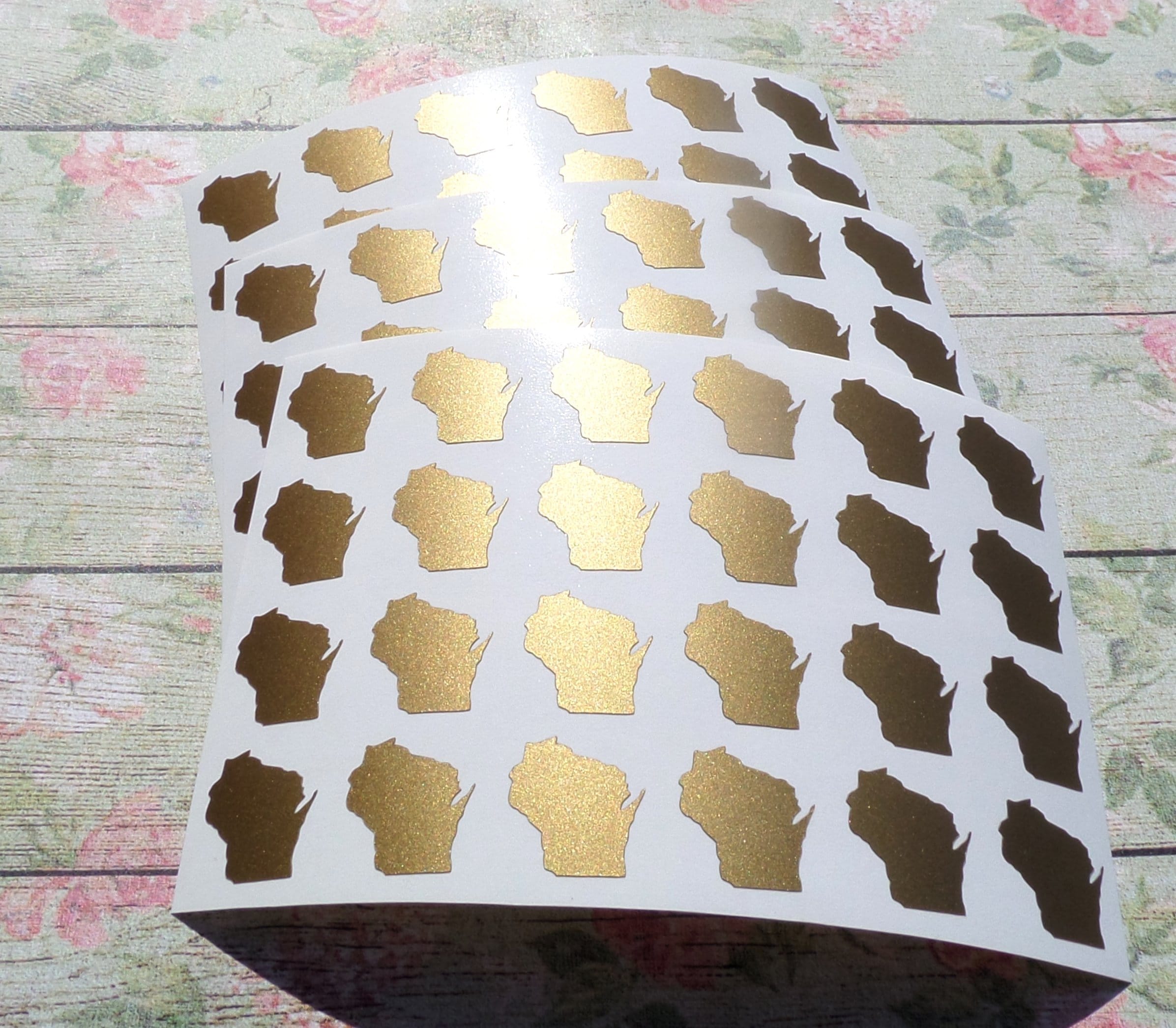 Wisconsin Map Sticker 8-150 Tiny Wisconsin Stickers, Map Outline Shape, Destination Wedding ...
