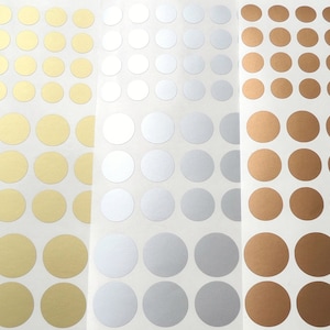 100 gouden stippen stickers muraux, cirkel vinylstickers, 0,5 - 4 inch, verwijderbaar behang, metallic behang, gouden envelop zegelcirkel