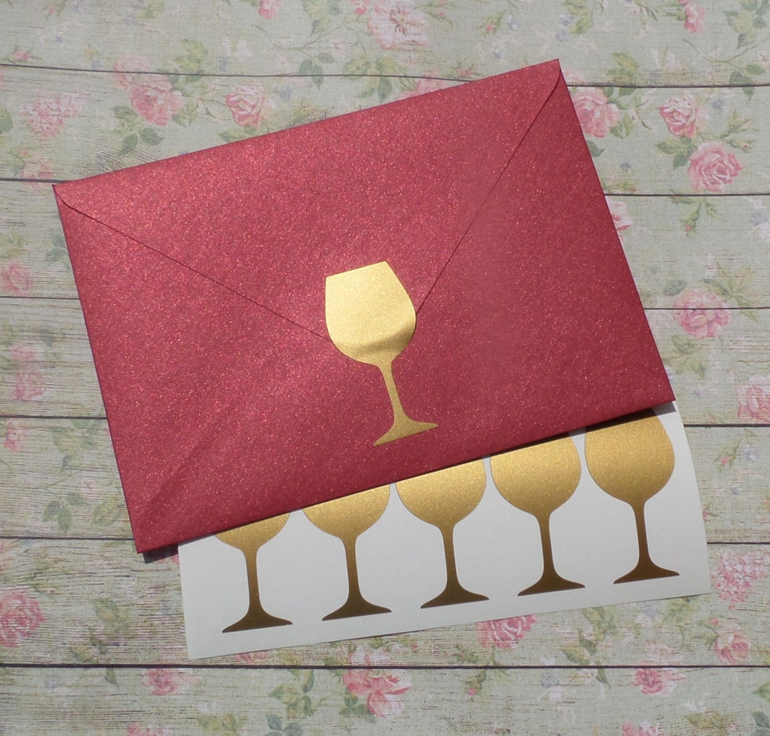 30 Wine Glass Stickers Wine Glass Decals Wine Tasting Party Etsy