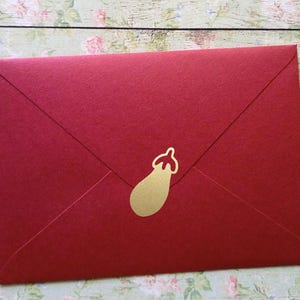 12+ auberginestickers, envelopzegel groente, knutselspullen, 0,75-3 in (1,9-7,5 cm), vinyl