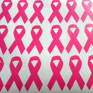 Pink Ribbon-stickers, 0,75-2,5 inch, vinyl, vele kleuren