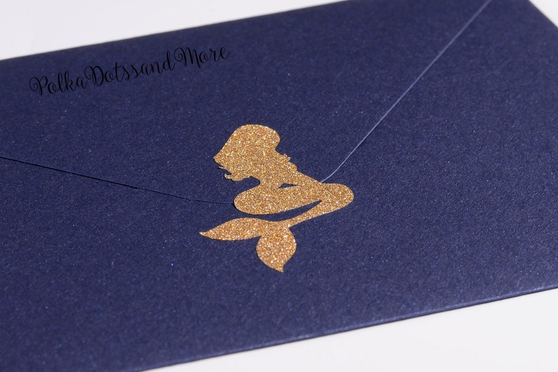 nautical envelope seal under the sea party decoration 24 gold glitter mermaid stickers favors purple mermaid party