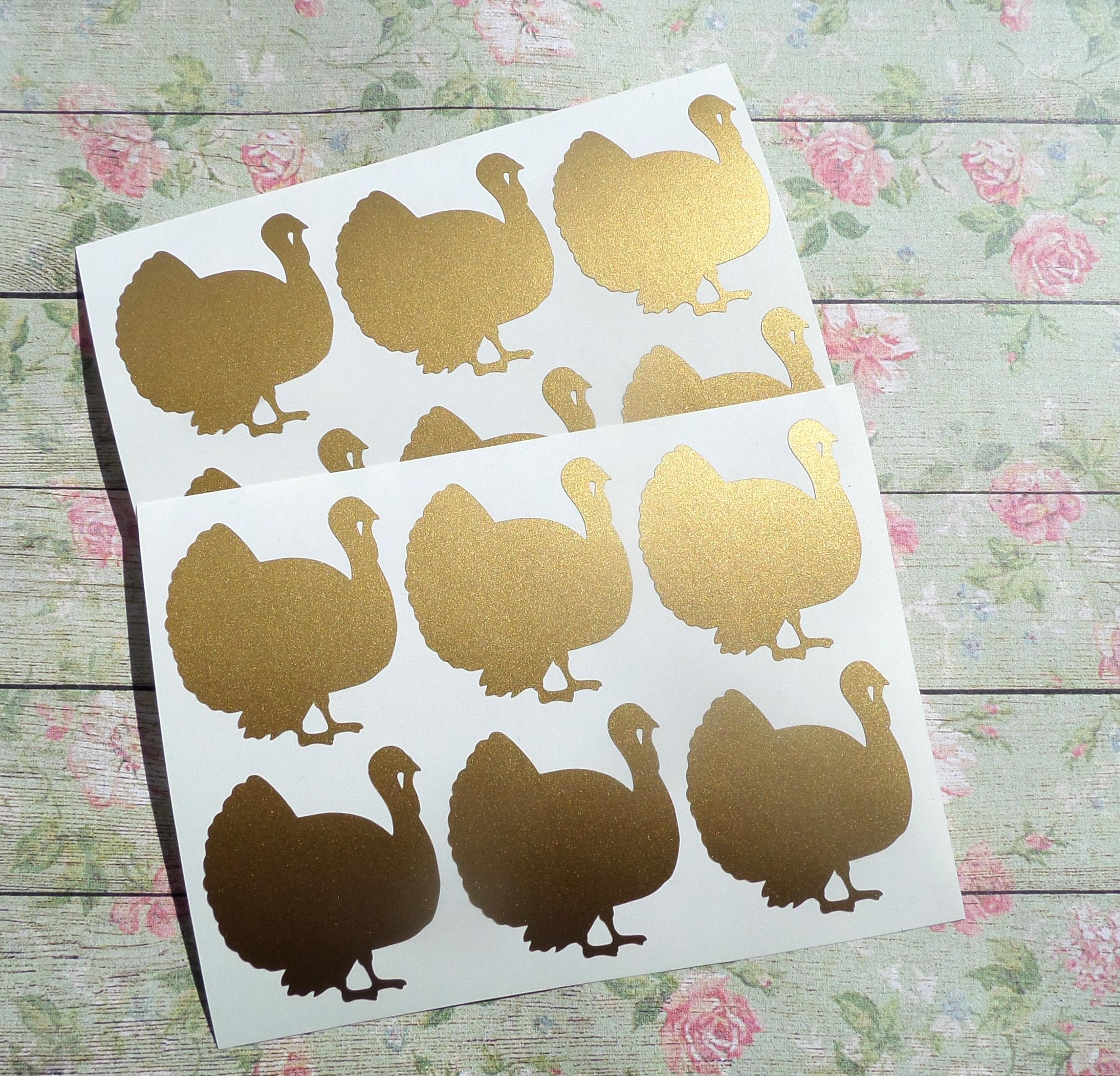 27 vinyl Turkey stickers turkey decals Thanksgiving party Etsy