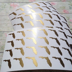40-150 piccoli adesivi della Florida, forma del contorno della carta, benvenuto per il matrimonio nella destinazione, 0,5”, decalcomania in vinile