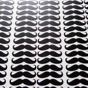 110 tiny mustache stickers , party supply. Vinyl. 1in 2.5cm image 3