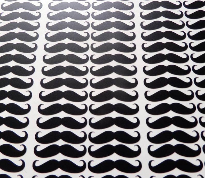 110 tiny mustache stickers , party supply. Vinyl. 1in 2.5cm image 3