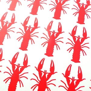 30 Crawfish Stickers, vinyl, 2in (5cm)