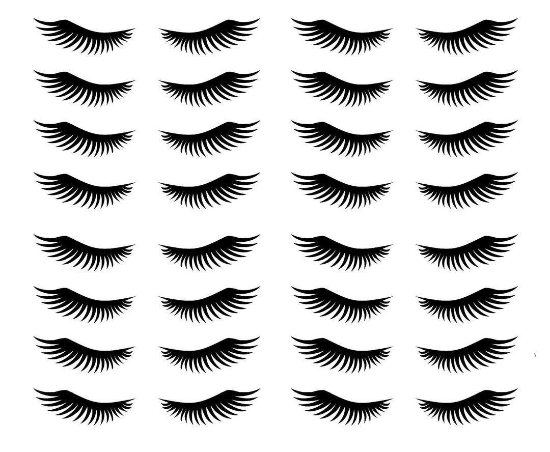 70 Eyelash Stickers, Craft Supply 35 Pairs, Vinyl Decals Etsy