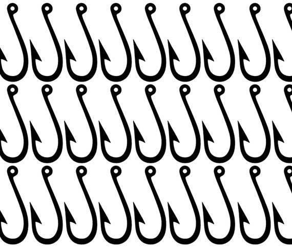 60 Small Fish Hook Stickers, Vinyl Hook Decals, Fishing Party Favors,  Removable Wallpaper, Nautical Wedding, Fishing Birthday 