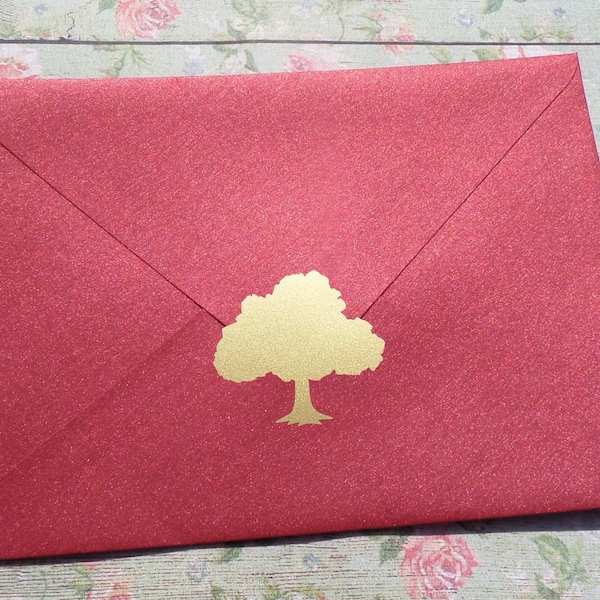 Tree Stickers, removable wallpaper, autumn wedding invitation seal, craft supply, vinyl, 1-3 inches