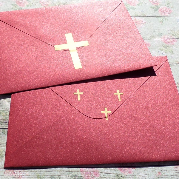 20- 150 Simple Cross Stickers, baptism, Easter envelope seal, craft supply, 0.5 - 2in, vinyl