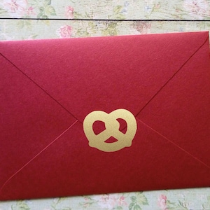 16+ Pretzel Stickers, envelope seal, craft supply 0.75-2.5in, vinyl