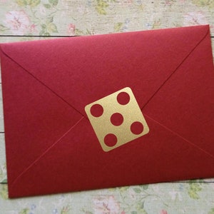 30 adesivi per dadi, decalcomanie in vinile per dadi, sigillo per buste per feste in casinò, bomboniera per feste a tema gioco d'azzardo, decorazione per feste a tema Bunco, festa a tema poker, compleanno a tema gioco