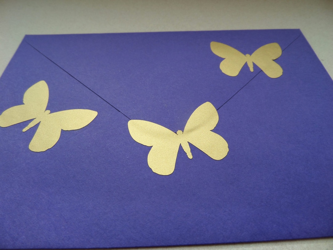40 Metallic Gold Butterfly Stickers, Butterfly Decals, Removable