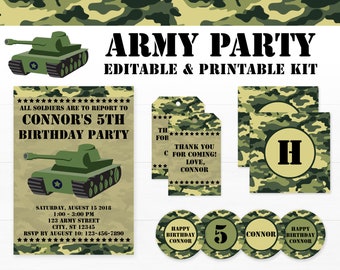 Army Birthday Party Invitations & Decorations