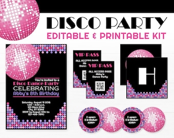 Disco Party Decorations - Disco Dance Birthday Party - Printable Dance Party - INSTANT DOWNLOAD