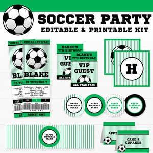 Soccer Party Decorations - Soccer Birthday Party - Printable Soccer Party - INSTANT DOWNLOAD