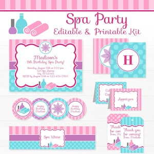 Spa Party Decorations - Spa Birthday Party - Printable Spa Party ...
