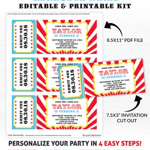 Carnival Party Decorations Circus Birthday Party Printable Circus Party INSTANT DOWNLOAD image 3