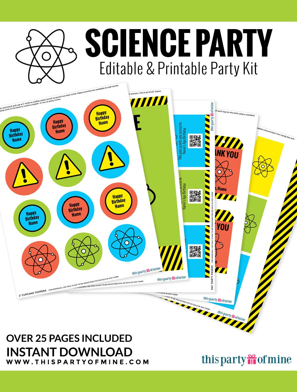 Science Party Decorations Printable Kit | Etsy