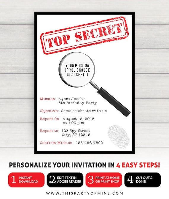 spy-invitation-spy-party-invitation-spy-birthday-invitation-etsy
