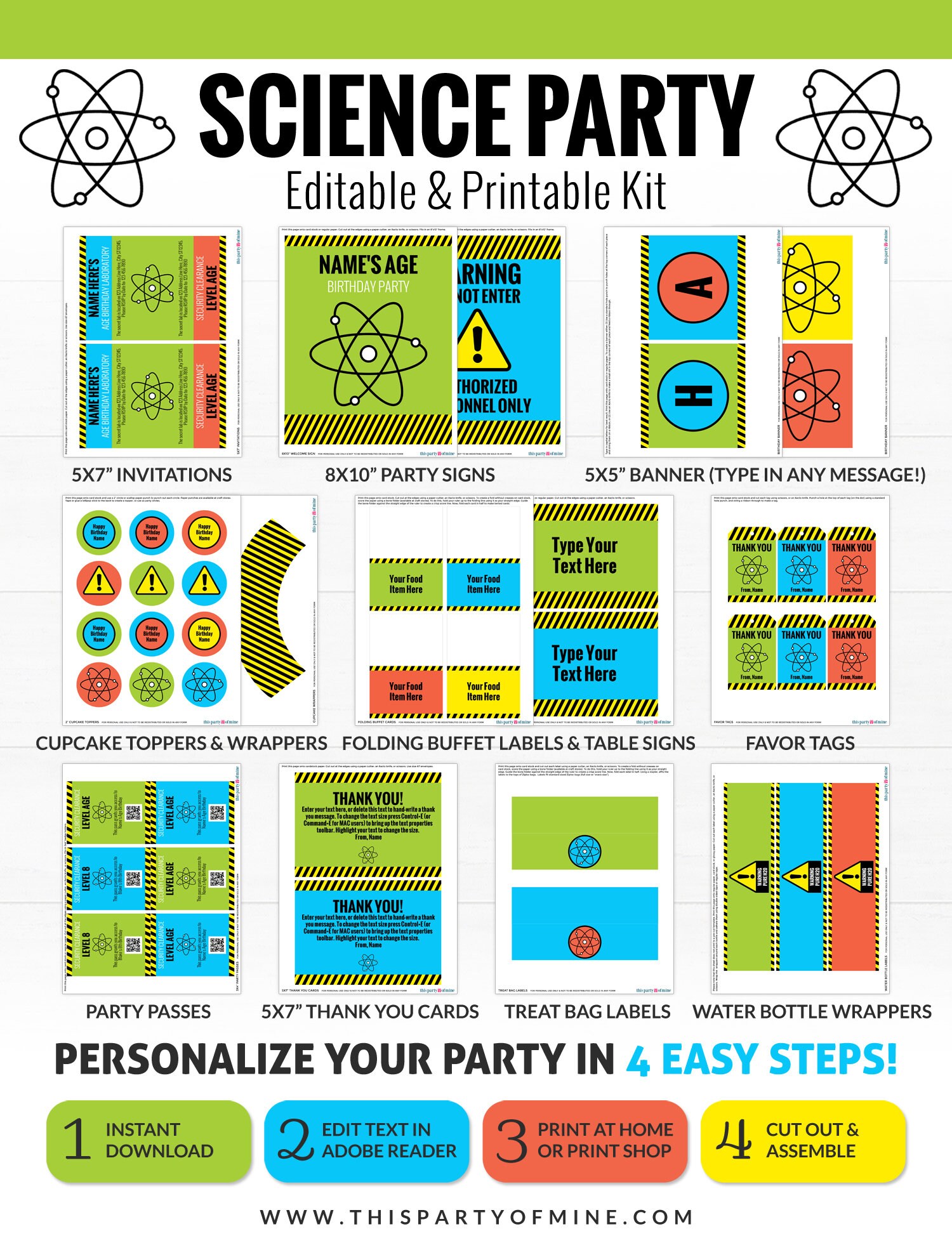 Science Party Decorations Sience Birthday Party Printable - Etsy
