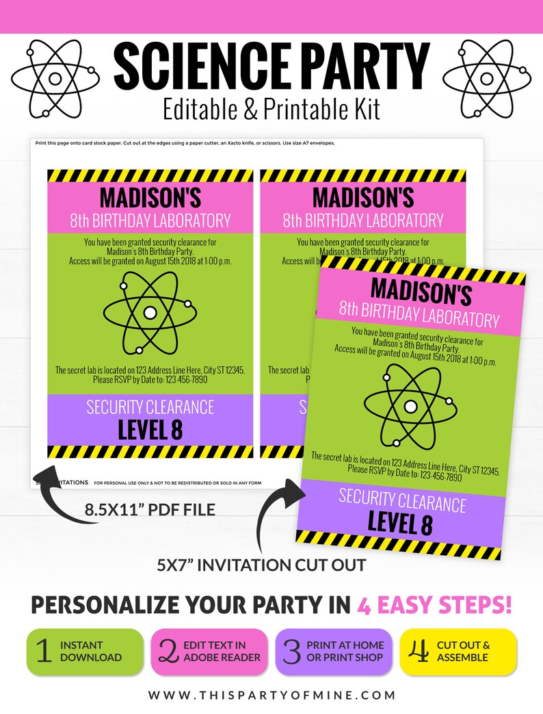 Girl Science Party Decorations Girl Science Birthday Party Etsy