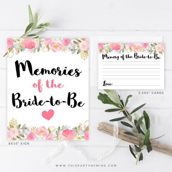 Memories of the Bride, Bridal Shower Activities, Memories Bridal Shower Activity Il_570xn