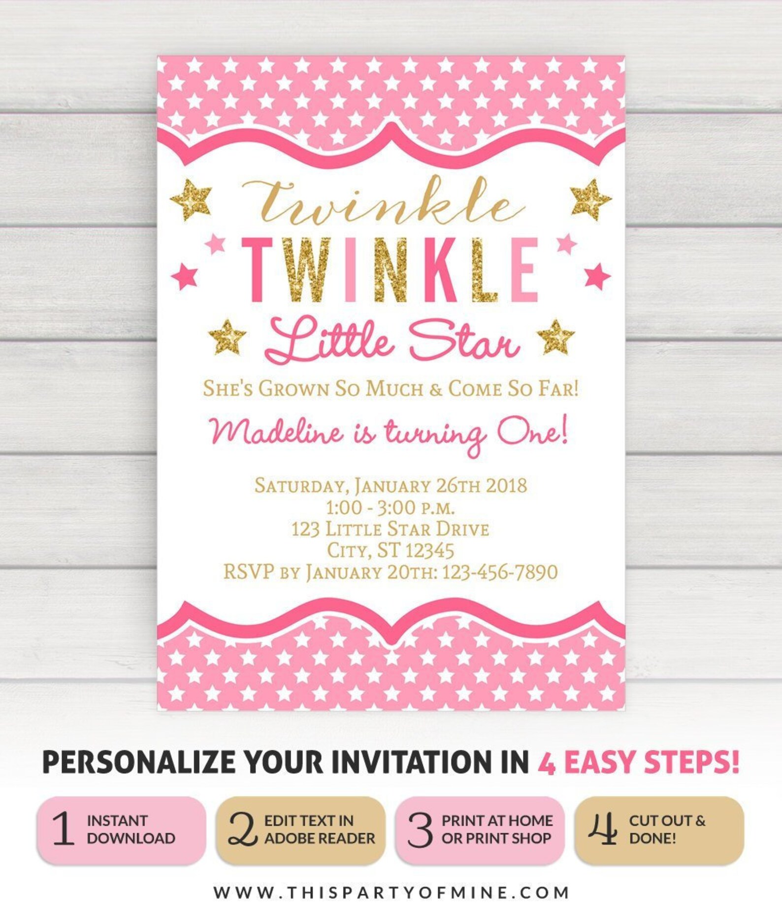 Twinkle Twinkle Little Star Invitation Twinkle Twinkle Little - Etsy