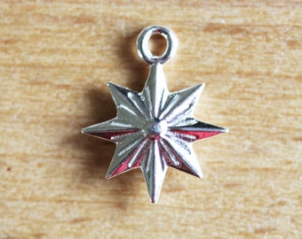 Sterling Silver Star 14x12mm Pendant Connector - One or Two per pack