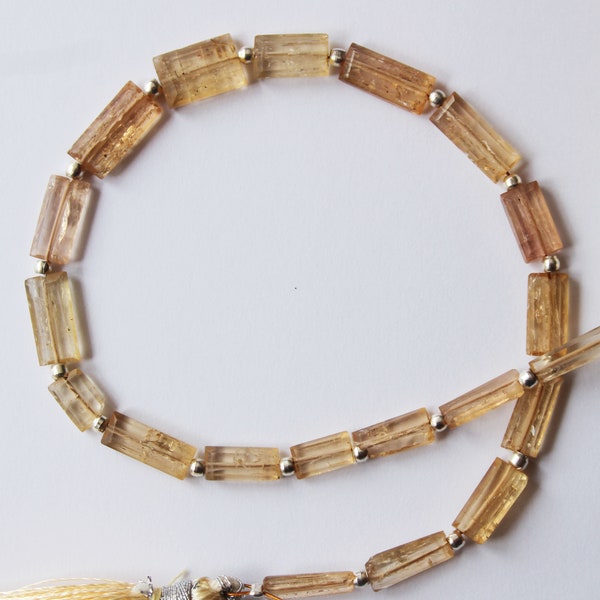 AA Imperial Topaz Baguette Cut Beads - From Brazil, 8inches in Length